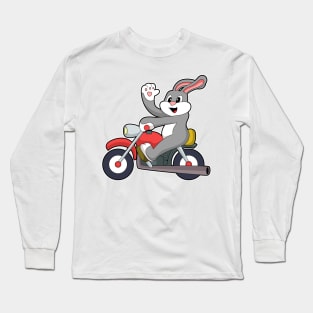 Rabbit as Biker with Motorcycle Long Sleeve T-Shirt